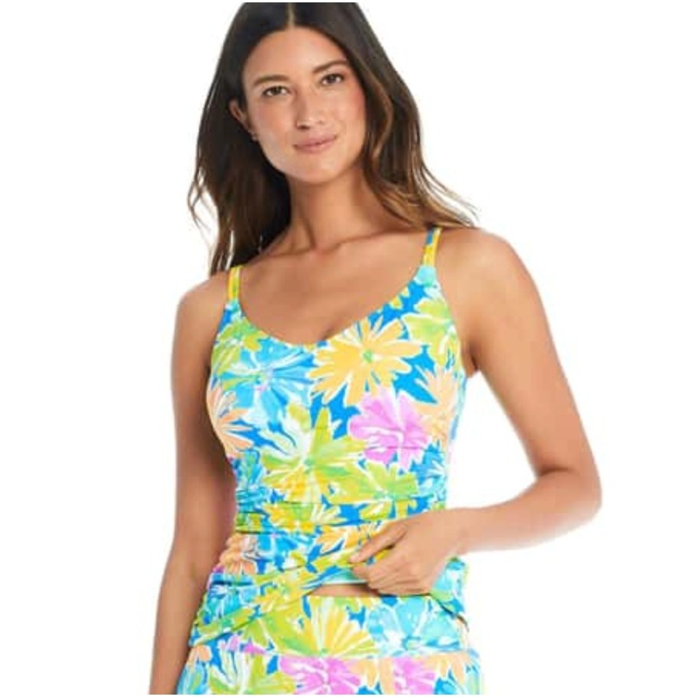 Bleu Rod Beattie Tankini Top Size 12 Multi Color Floral Spring It On